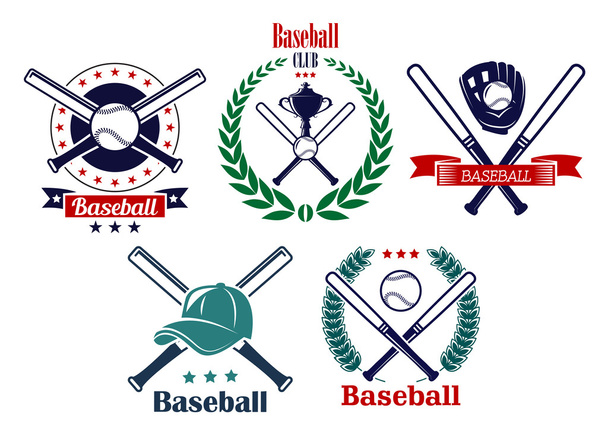 Béisbol deportes emblemas heráldicos
  - Vector, Imagen