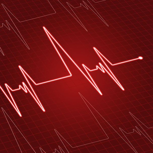 Close-up van heartbeat op scherm - Vector, afbeelding
