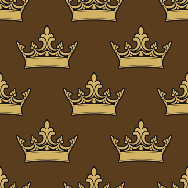 Golden kruunut saumaton kuvio
 - Vektori, kuva
