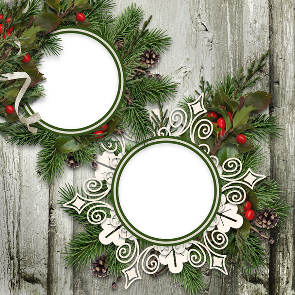 Christmas wreaths and frames - Photo, image