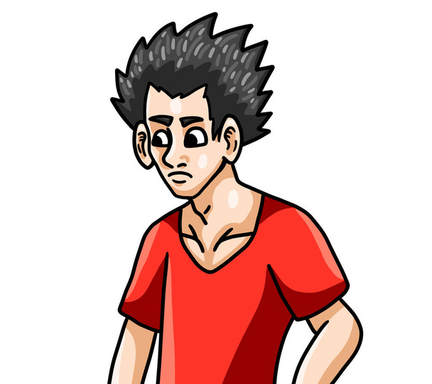 Digital illustration of a angry handsome young man. - Fotografie, Obrázek
