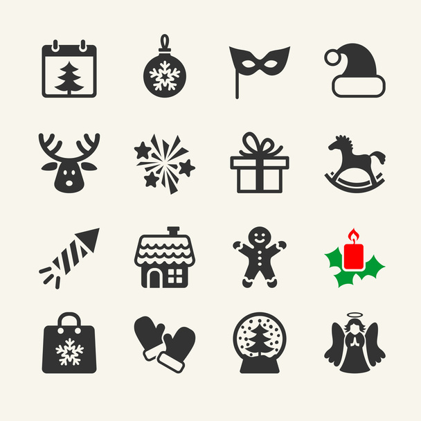 Vánoční ikony kolekce. Vektor - Vektor, obrázek