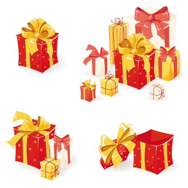 Cajas de regalo conjunto
 - Vector, Imagen