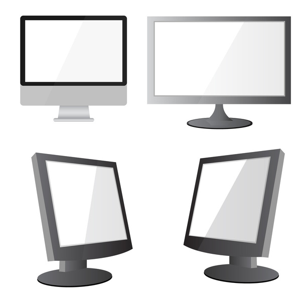 Vektorové ilustrace moderní ploché obrazovky monitoru počítače, izolovaných na květi - Vektor, obrázek