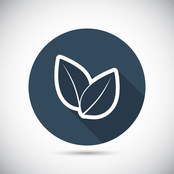 Leaf flat icon - Vector, imagen
