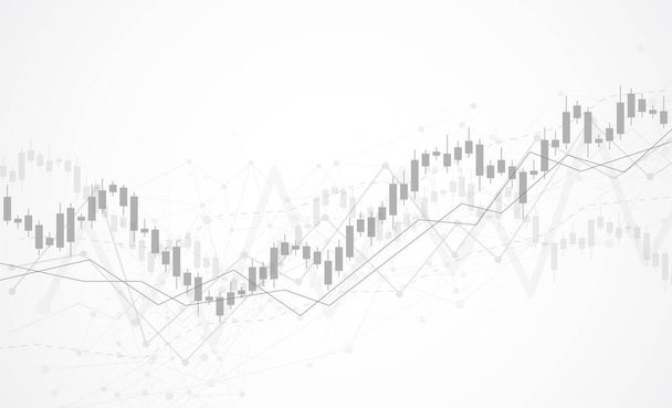 Business candle stick graph chart of stock market investment trading on white background design. Bullish point, Trend of graph. Vector illustration - ベクター画像