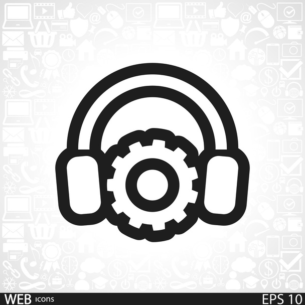 Headphones icon illustration - Vetor, Imagem