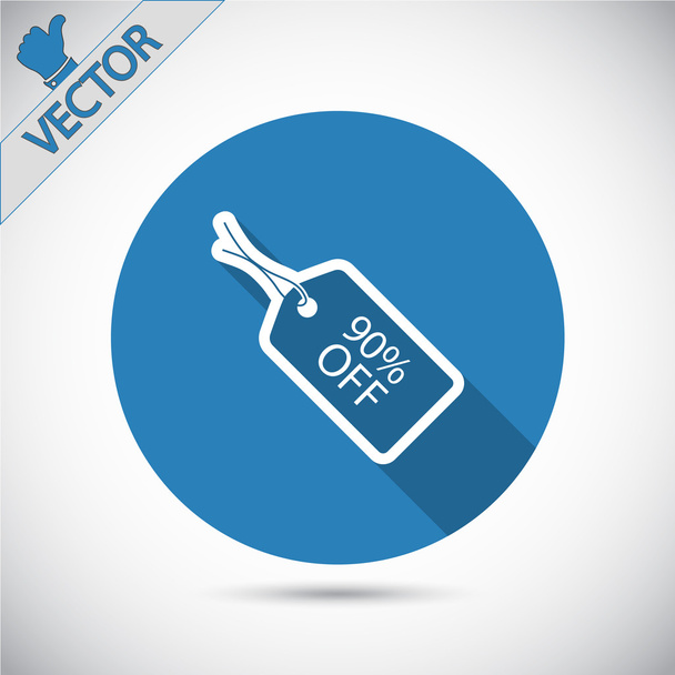 90 percent's OFF tag icon - Vector, Image