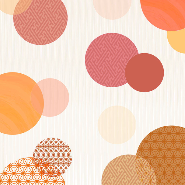Autumn Japanese pattern circle background - Vector, Imagen