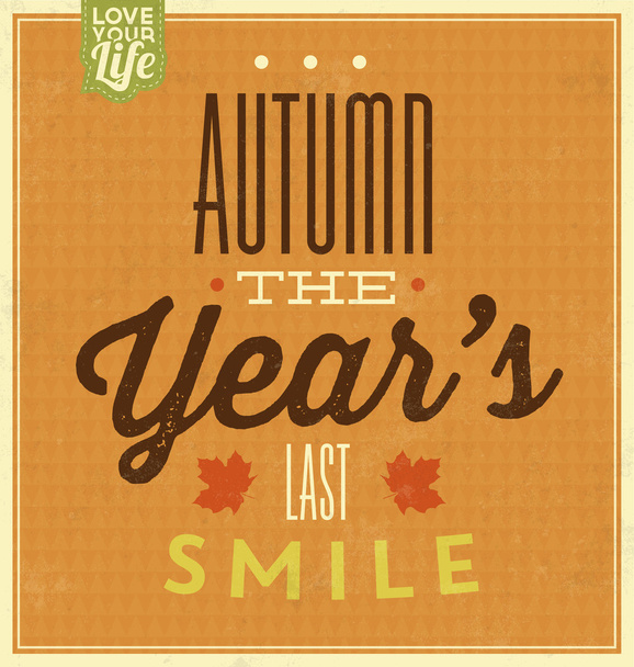 Autumn Typographic Background - Vetor, Imagem