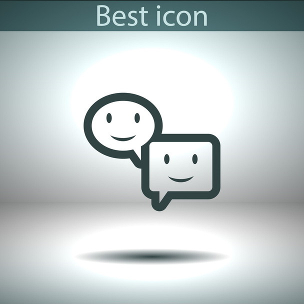 Smile talking bubble icon - Vetor, Imagem