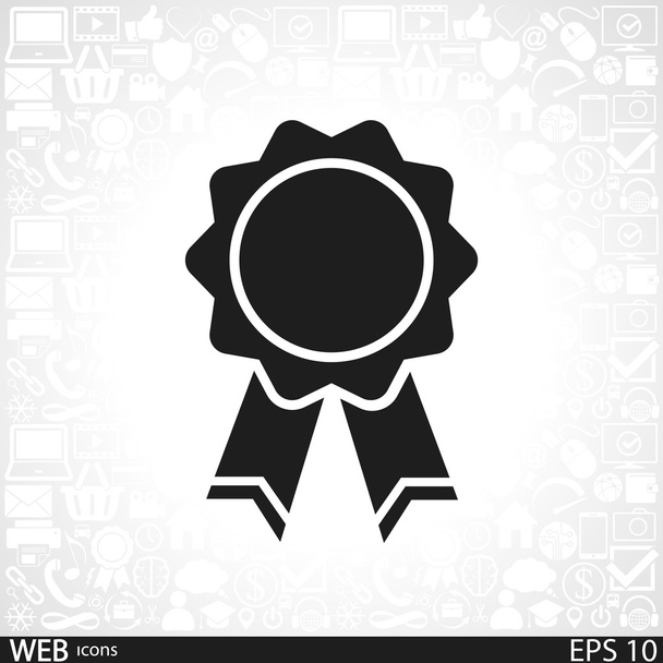 Badge with ribbons icon - Vector, Image