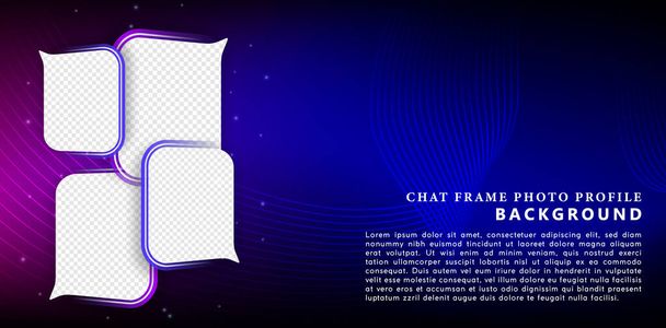 illustration of an chat frame background with text for sign corporate, advertisement business, social media post, billboard agency advertising, ads campaign, motion video, landing page, website header - Vettoriali, immagini