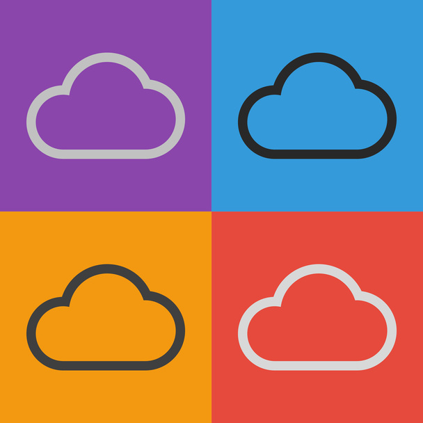 Cloud icon  Flat design style - Vettoriali, immagini