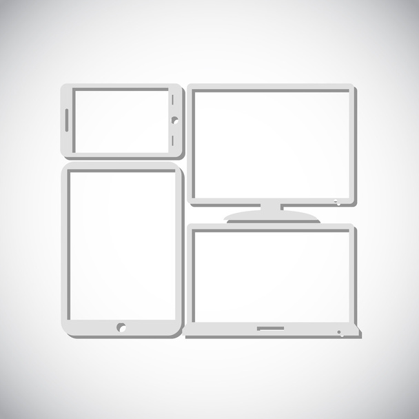 Set of electronic devices icon - Vector, afbeelding