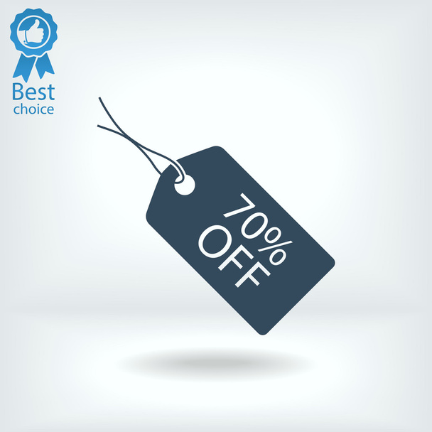 70 percent's OFF tag icon - Vector, afbeelding
