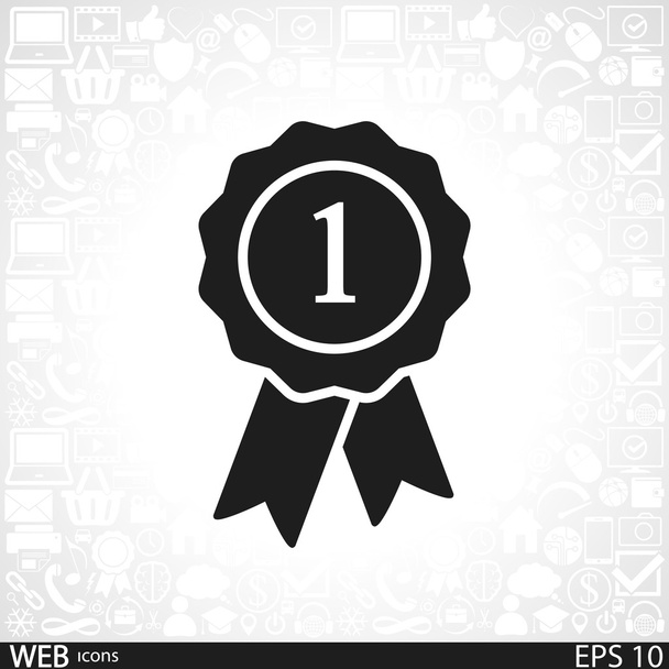 Badge with ribbons icon - Vector, imagen