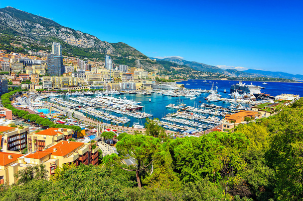 Panorama miasta z Monte Carlo, Monaco, Cote d'Azur, Europa - Zdjęcie, obraz