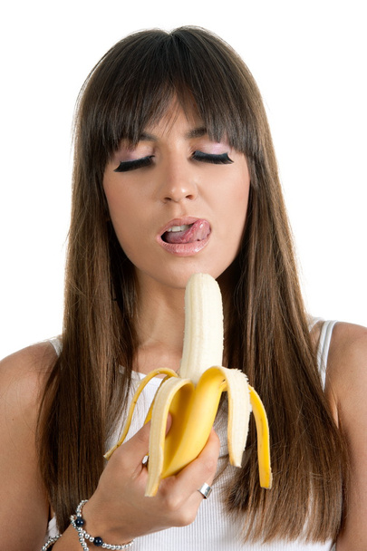 Sexy girl with banana - Foto, Imagen