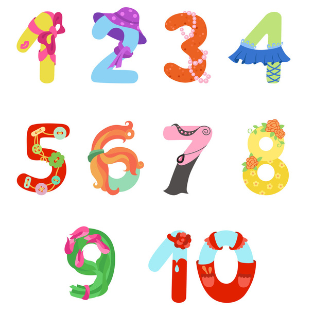 Numbers like woman symbols - Vector, Image