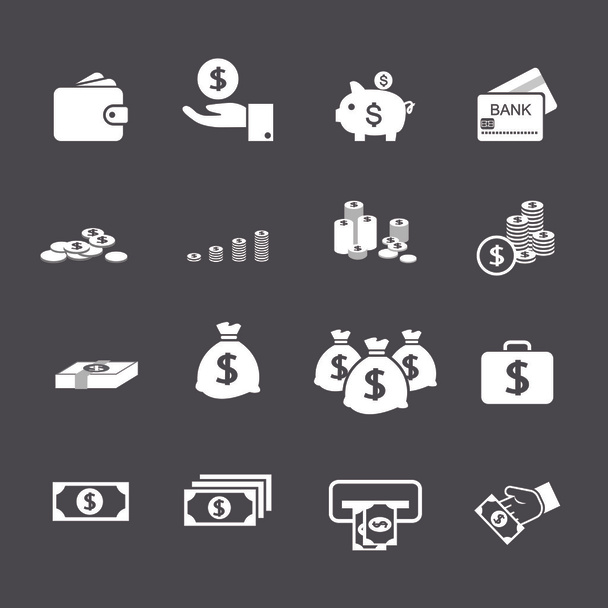 Money icon set - Διάνυσμα, εικόνα