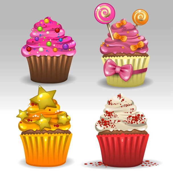 Festive cupcakes - Vector, Image