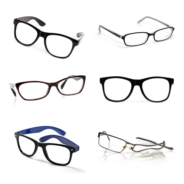 eyeglasses collection isolated on white background - Foto, Bild