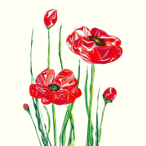 Red poppies. - Vector, Image