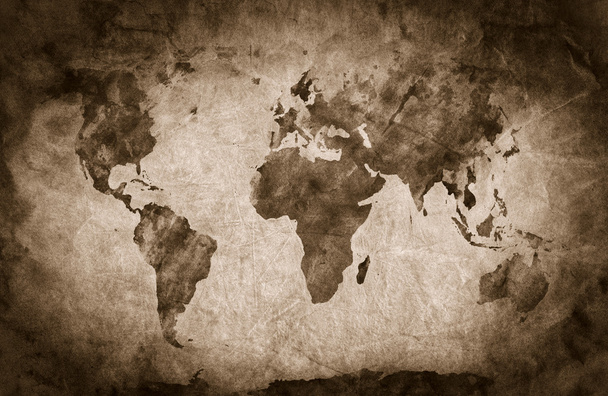 Αρχαία, παλαιά παγκόσμιο χάρτη. - Φωτογραφία, εικόνα