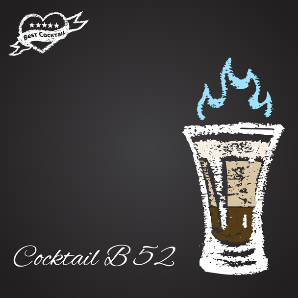 Chalk painted cocktail B 52. - Vector, Image