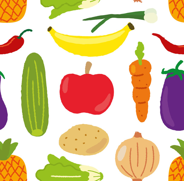 Vegetables and fruits - Vector, Image