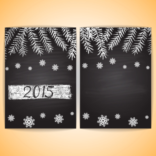Chalk painted Christmas card - Vector, Imagen
