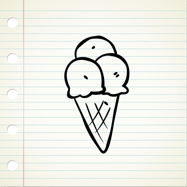 doodle κώνου παγωτού - Διάνυσμα, εικόνα