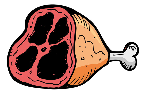 Kreslený syrové maso - Vektor, obrázek