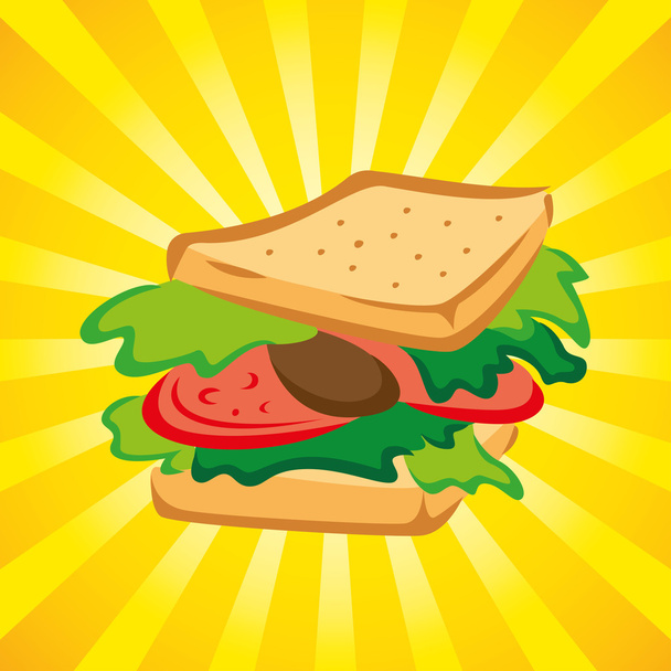 Sandwich com fundo estourado
 - Vetor, Imagem