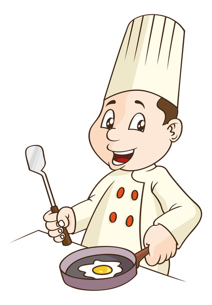 Cozinha chef feliz
 - Vetor, Imagem
