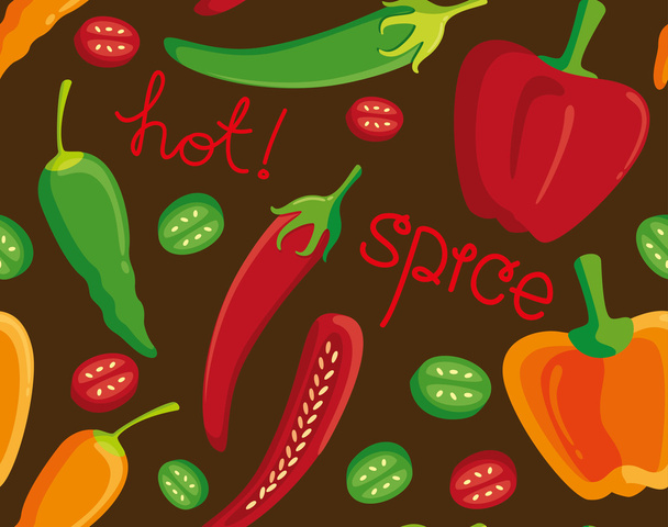 Chili peppers pattern - Vektor, kép