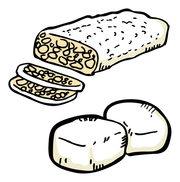 Doodle de tofu
 - Vetor, Imagem