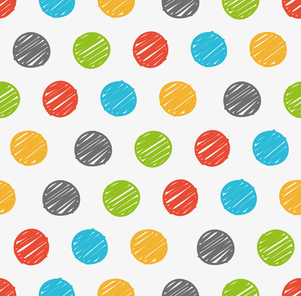Polka dots doodle seamless - Vector, Image