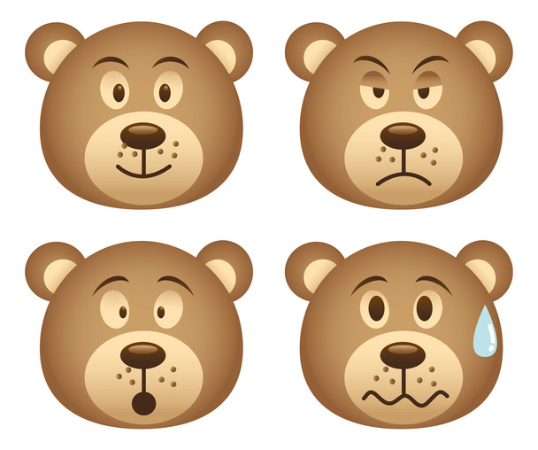 Teddy ursos cabeças
 - Vetor, Imagem