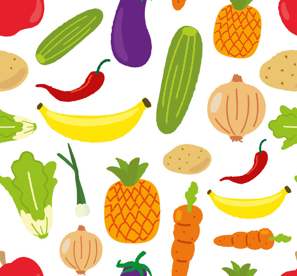 Vegetables and fruits - Vector, Image