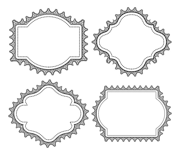 Vintage labels with laces - Vector, Image