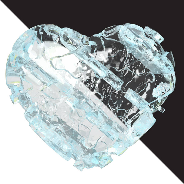 A heart made of ice. Vector illustration - Vektor, kép