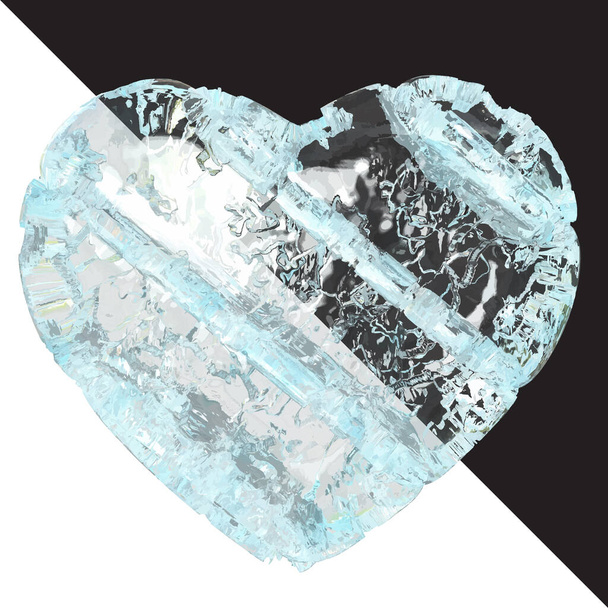 A heart made of ice. Vector illustration - Vector, afbeelding