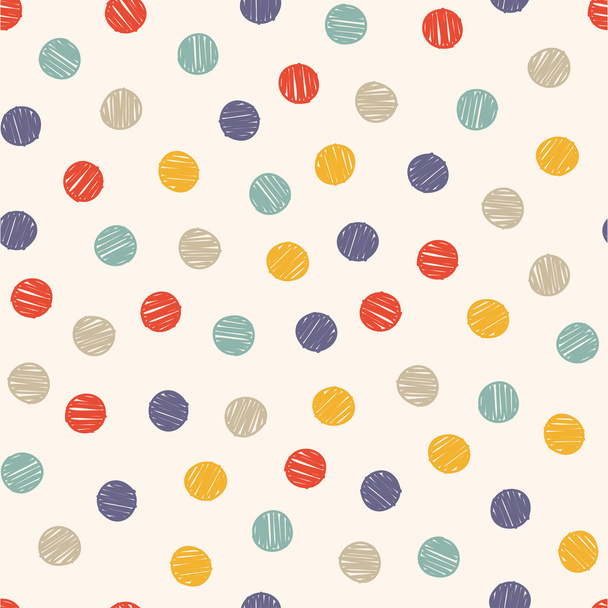 Polka dots doodle naadloze - Vector, afbeelding
