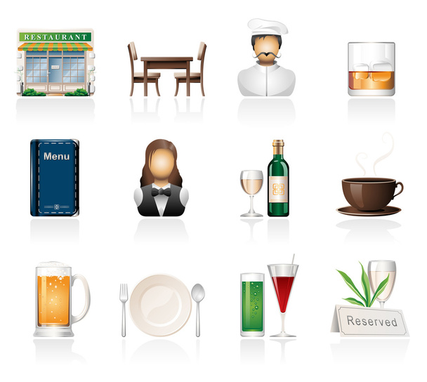 Restaurant Icon Set - Vector, Image