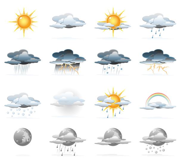 nastavena ikona počasí - Vektor, obrázek