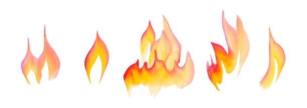 Watercolor Of The Fires Bundle - Fire Clipart Bundle - Foto, imagen