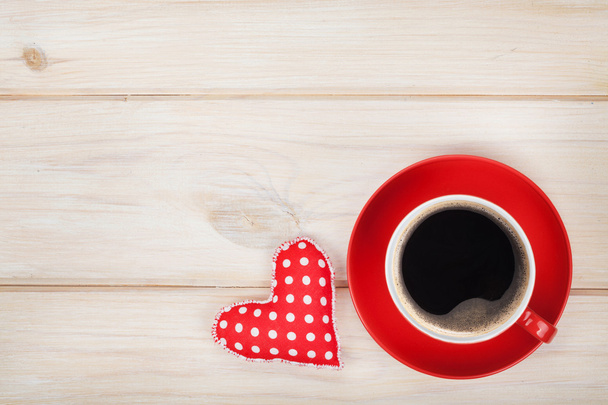 Coffee cup with toy heart gift - Photo, Image