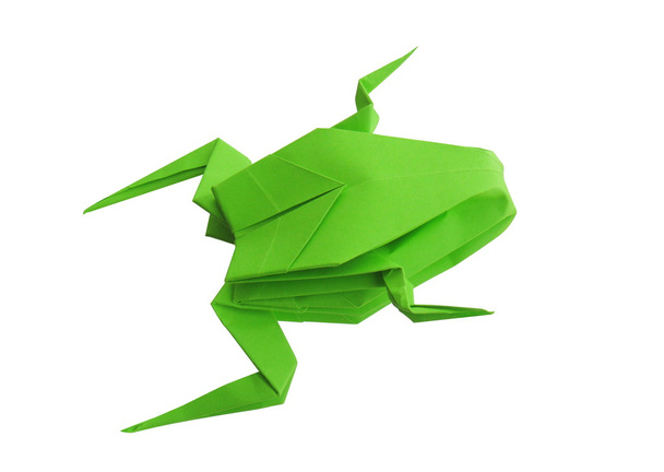 origami green frog - Photo, Image